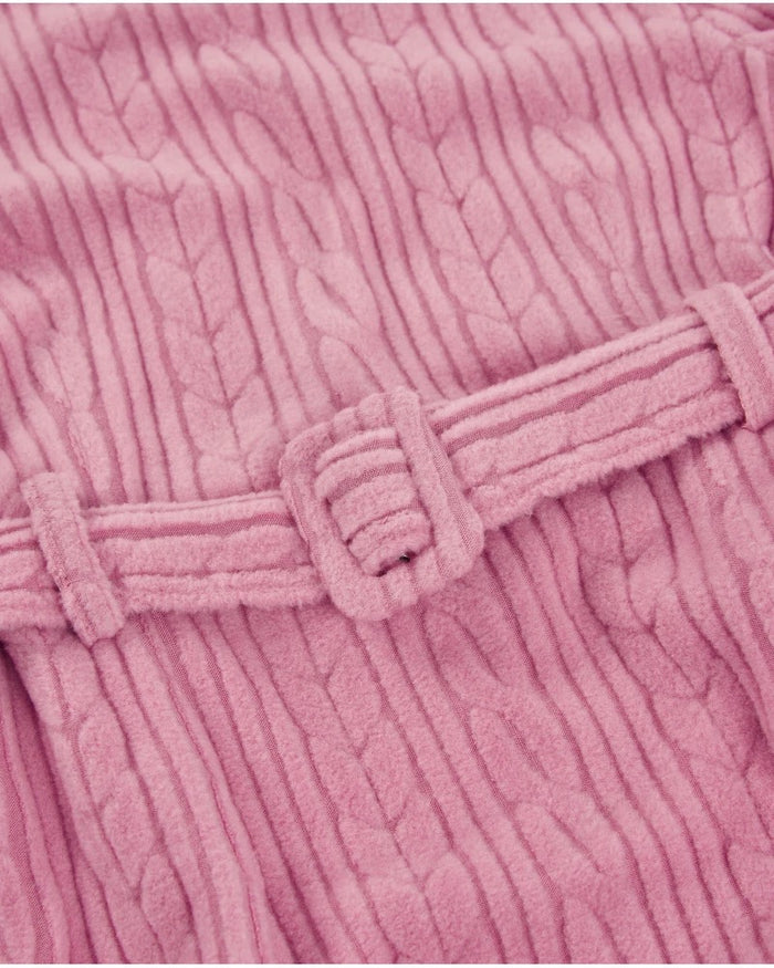 Girls’ pink knit dress with belt