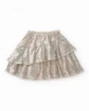 Girls’ silver sequin skirt with ruffles
