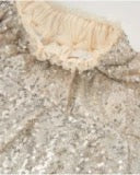 Girls’ silver sequin skirt with ruffles