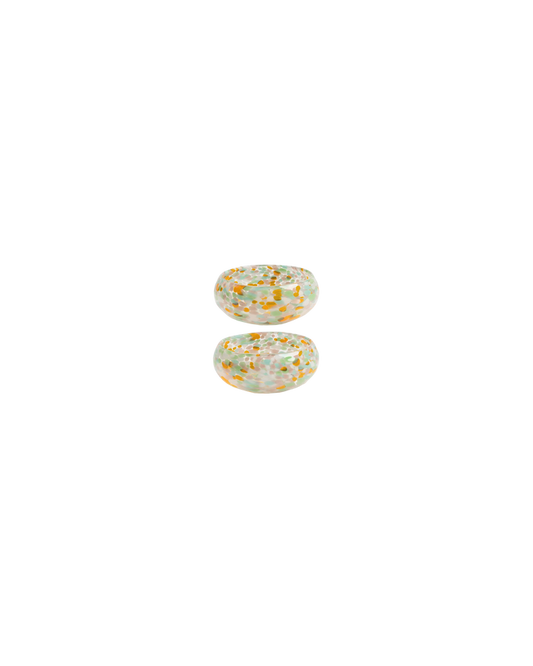 GLASS STIPPLE BOWL SET ORANGE