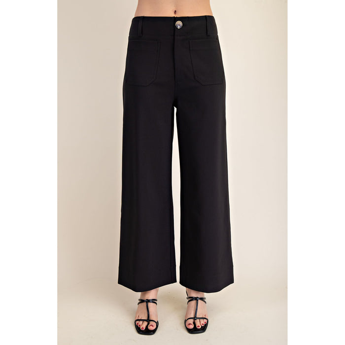 GM - Collette, Cropped, Wide Leg, Pants 7912 - Black