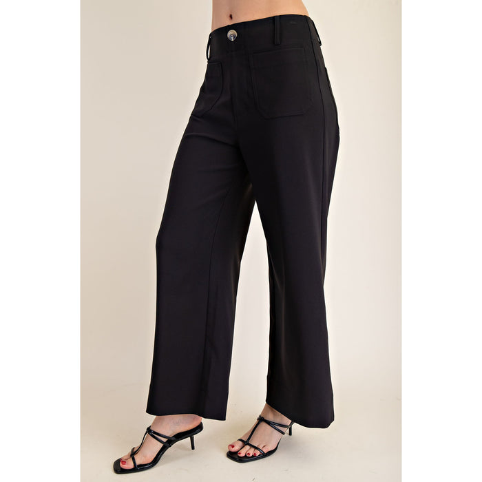 GM - Collette, Cropped, Wide Leg, Pants 7912 - Black