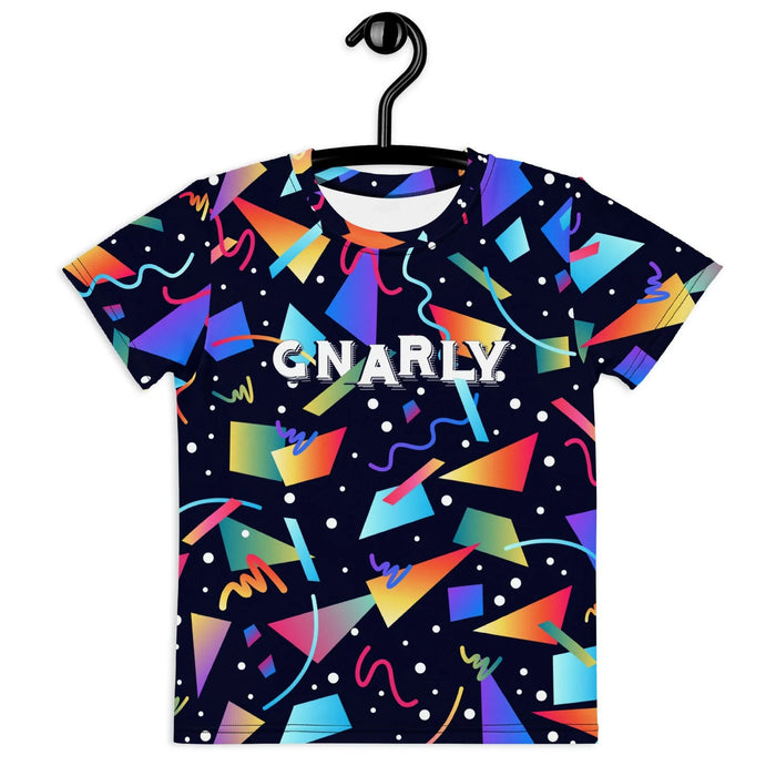 Channeling the chaotic energy of 1980s Memphis design and 90s arcade carpets, this graphic features floating geometric shards on a deep cosmic midnight navy canvas. Contact us with accessibility feedback, we'd love to help!