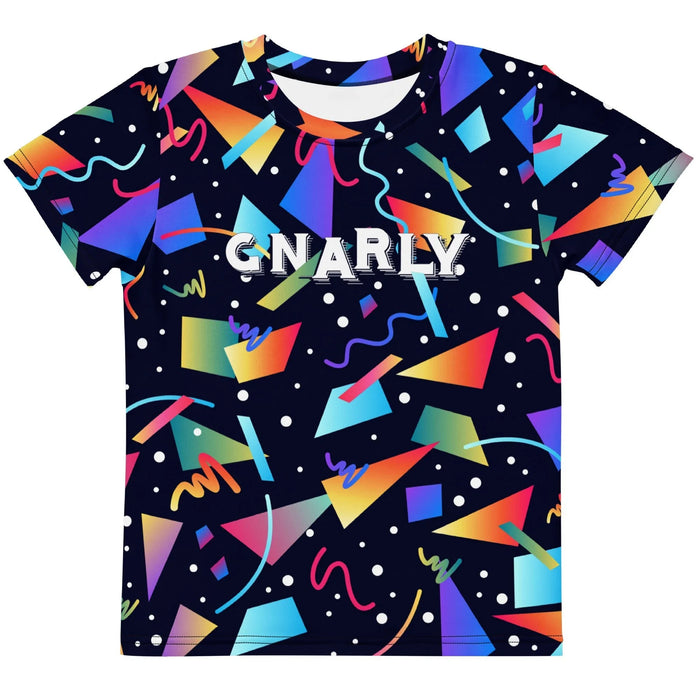 Gnarly Kid's Tee in Retro Cosmic Neon. CPSIA Compliant, OEKO-TEX® 100, REACH Compliant.