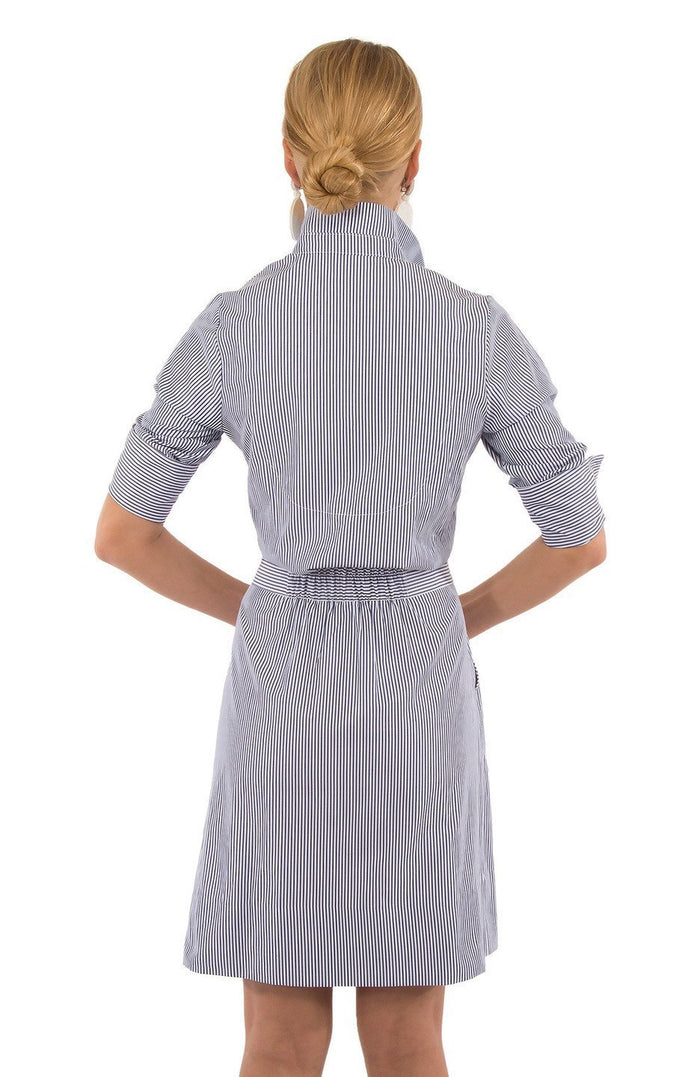Gretchen Scott Breezy Blouson Dress - Navy/White