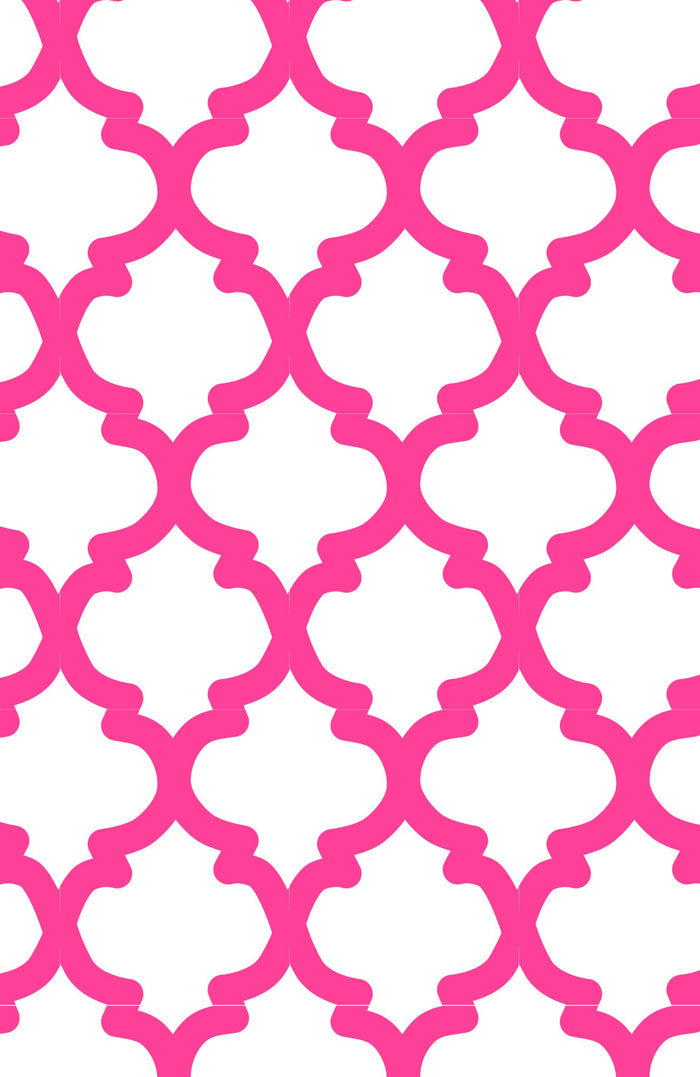 Close up of pink and white geometric print