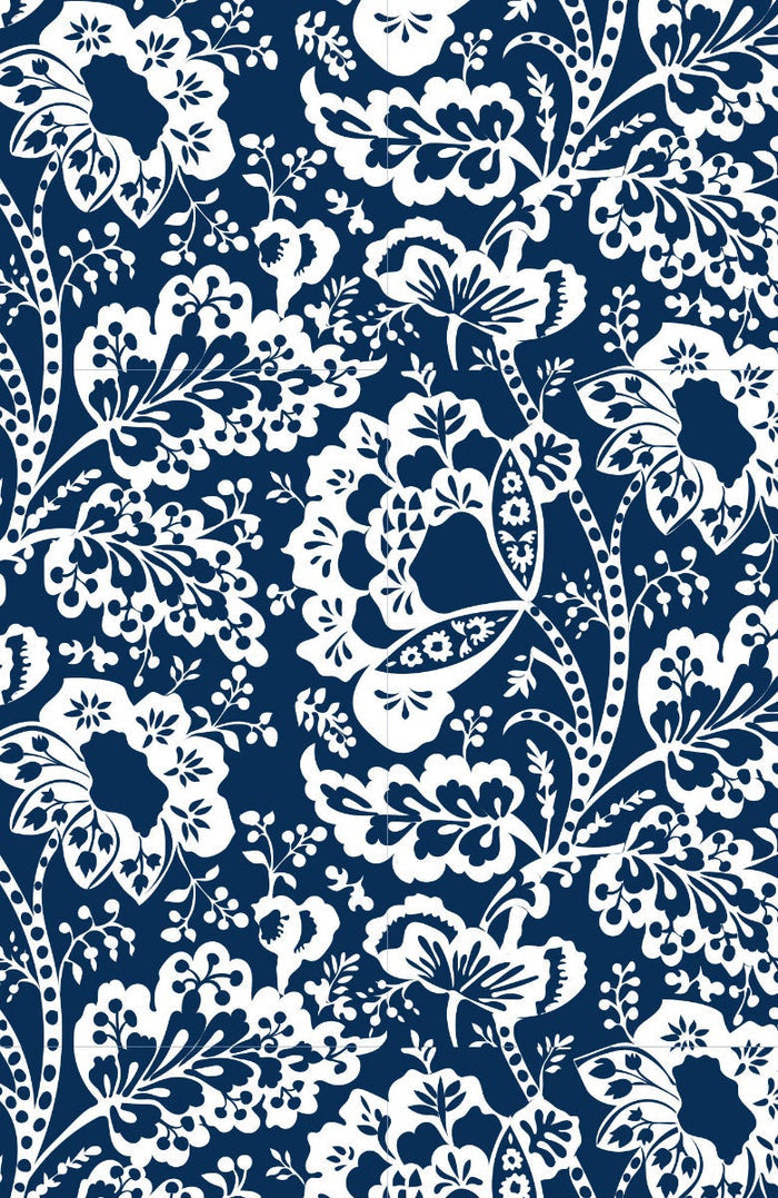 Gretchen Scott Ruff Neck 3/4 Sleeve Jersey Top - Navy Flora