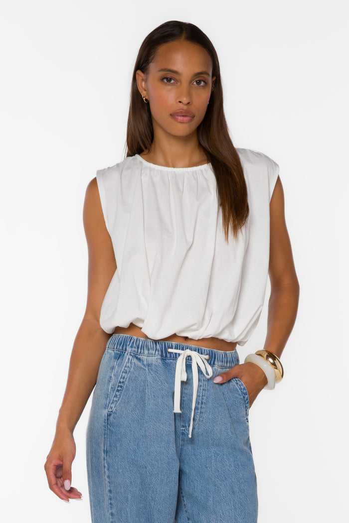 Gwyn Optic White Top - Tops - Velvet Heart Clothing