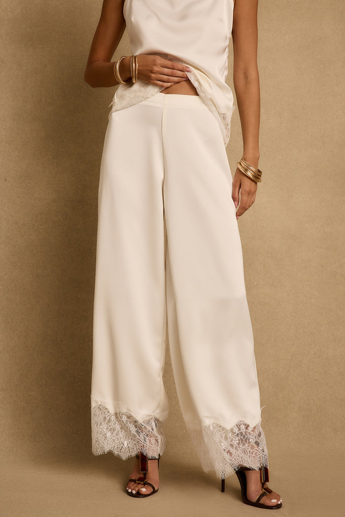 Halo Cream Satin Pants