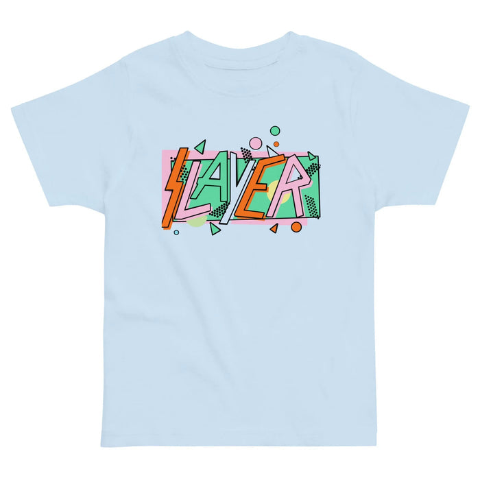 Set on a sky blue base, this parody design reimagines a legendary thrash metal band name through the lens of cheerful 1990s sitcom aesthetics. Contact us with accessibility feedback, we'd love to help!