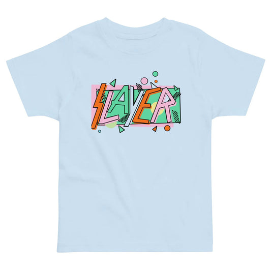 Set on a sky blue base, this parody design reimagines a legendary thrash metal band name through the lens of cheerful 1990s sitcom aesthetics. Contact us with accessibility feedback, we'd love to help!