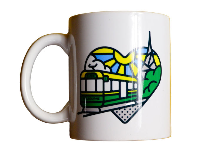 Heartbeat Ceramic Mug - White