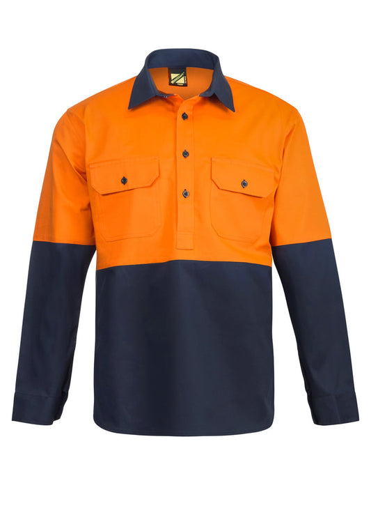 Hi Vis Closed Front Long Sleeve Shirt WS4256