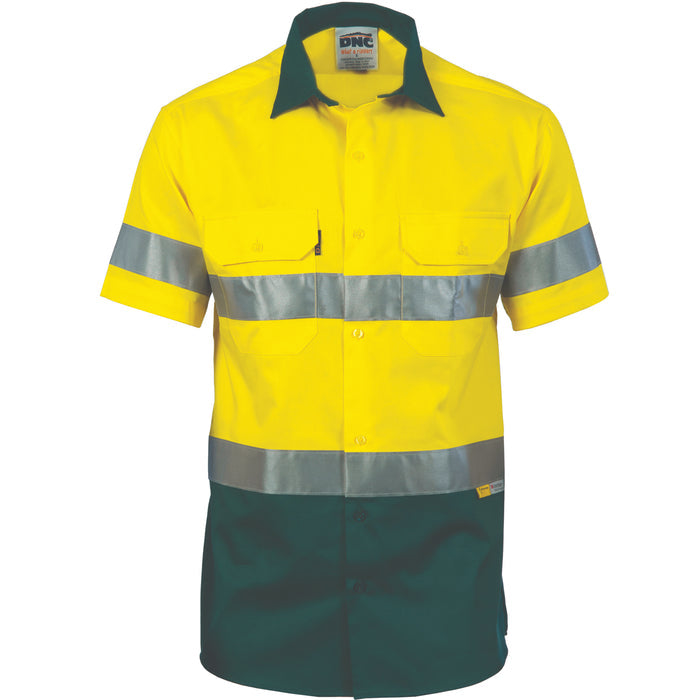 Hi Vis Light Weight Cotton Shirt With 3m 8906 R/Tape - Short Sleeve 3887