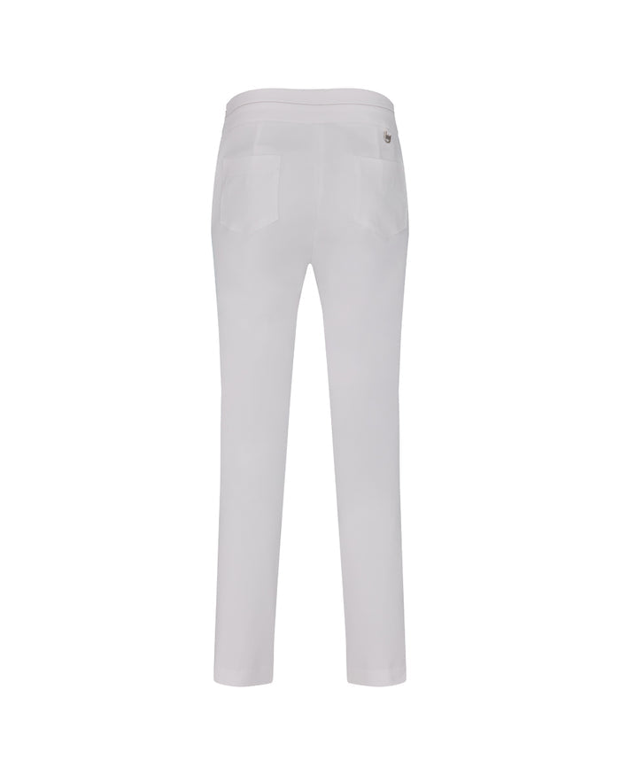 High Waist Stretch Bootcut Pants (White)