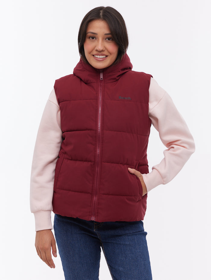 Hollew Red BU028 Outerwear Vests With Faux Fur Lining Shot 1