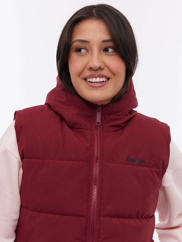 Hollew Red BU028 Outerwear Vests With Faux Fur Lining Shot 2