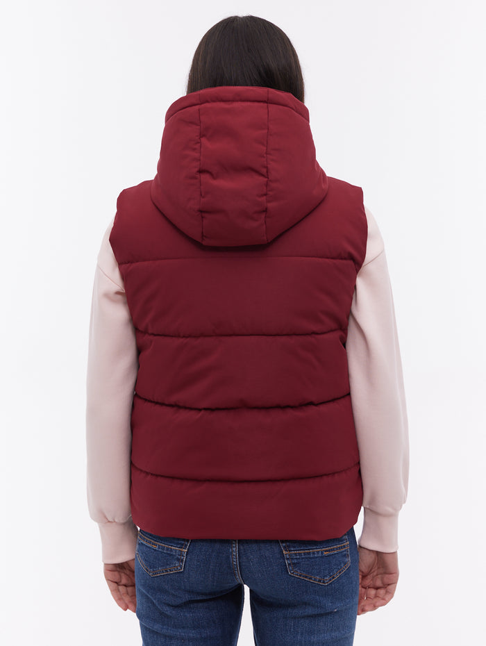 Hollew Red BU028 Outerwear Vests With Faux Fur Lining Shot 3