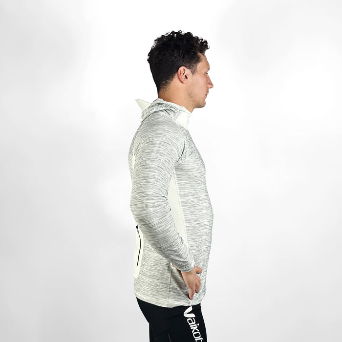 Hooded UV Long Sleeve Rash Top - Silver