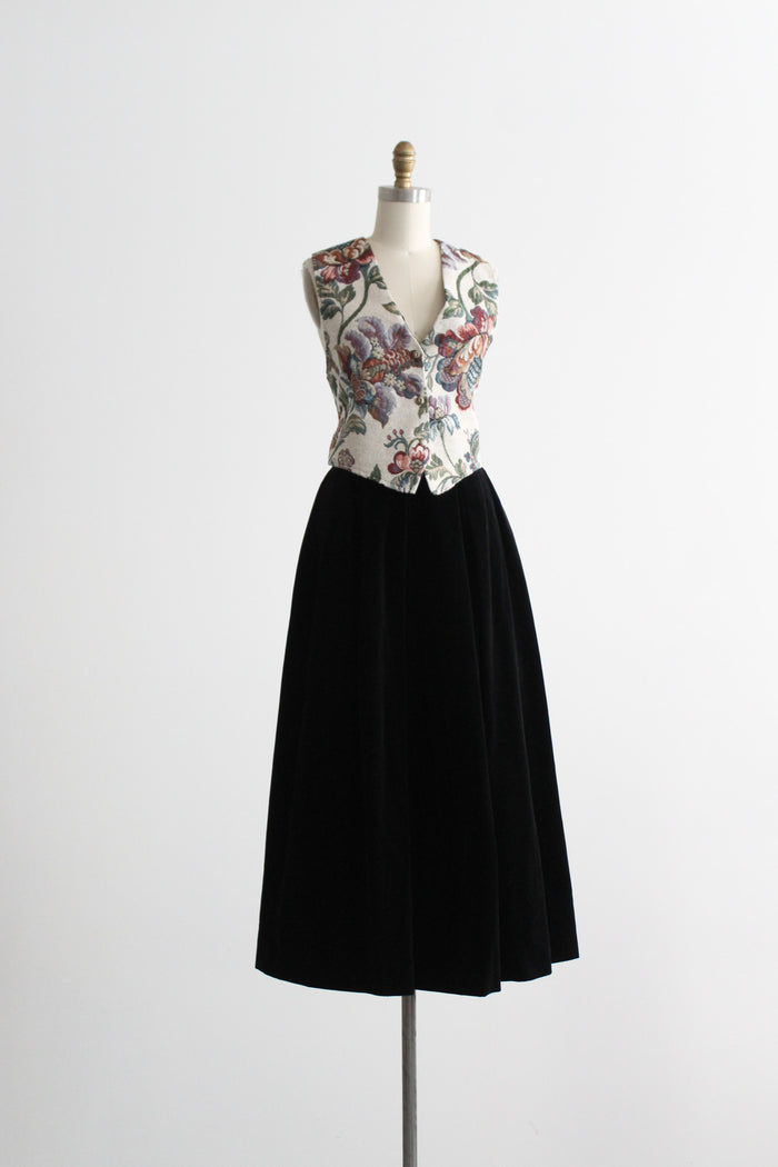 inkwell velvet midi skirt