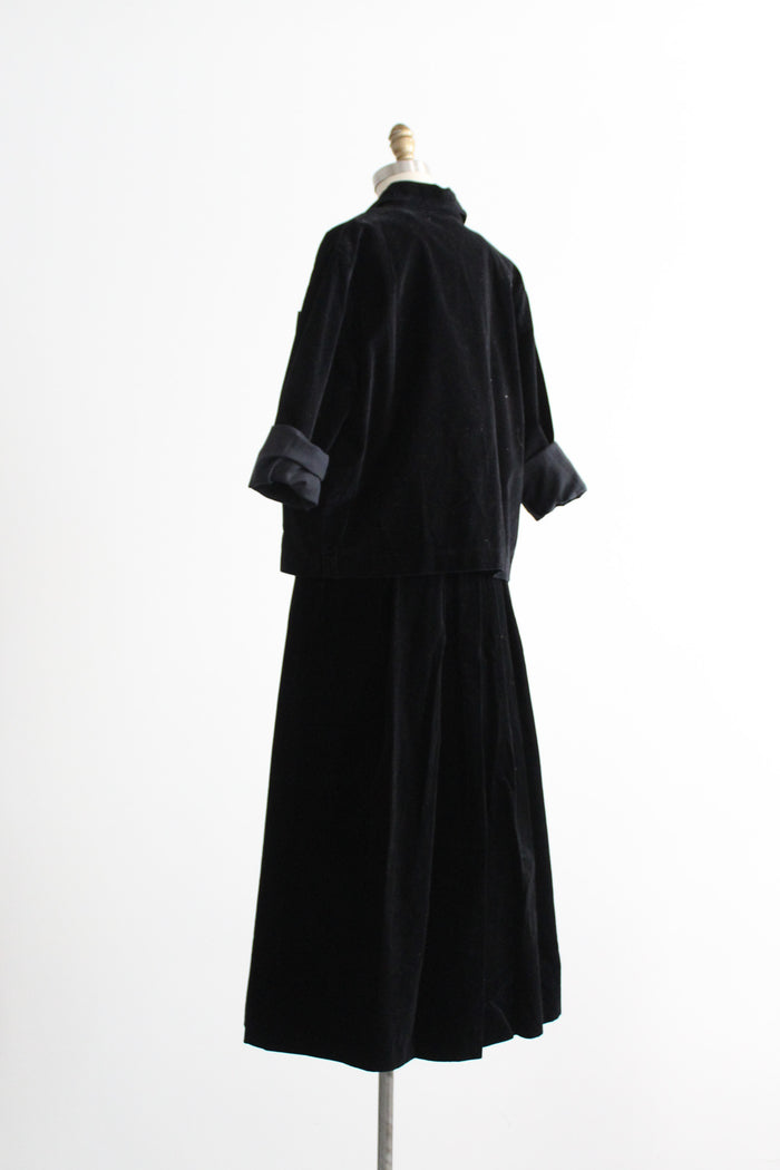 inkwell velvet midi skirt