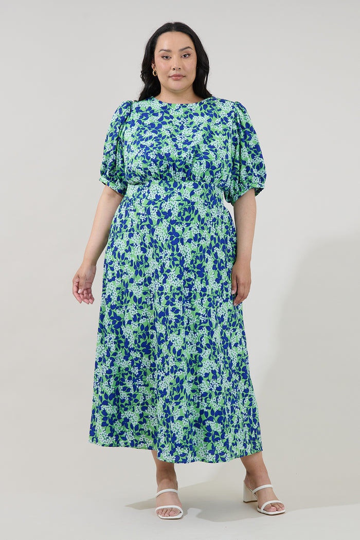 Iriela Smocked Maxi Dress Floral Curve
