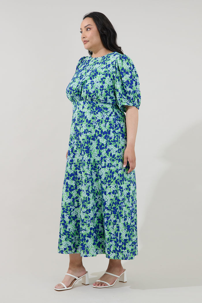 Iriela Smocked Maxi Dress Floral Curve