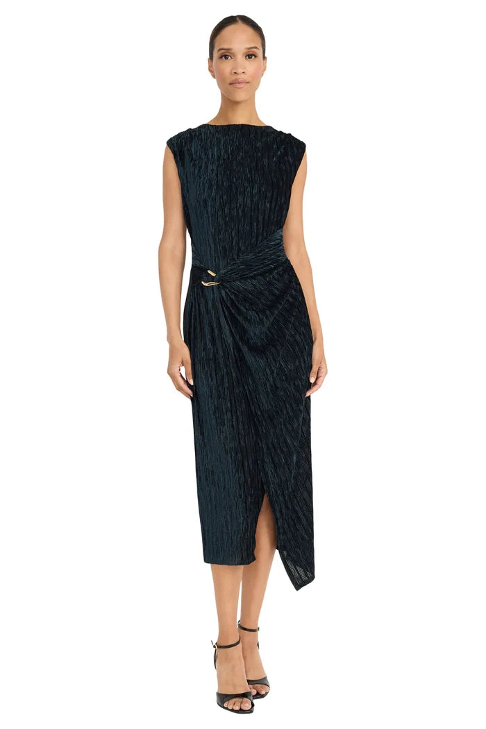 Isadora Velvet Midi Dress - Spruce Teal