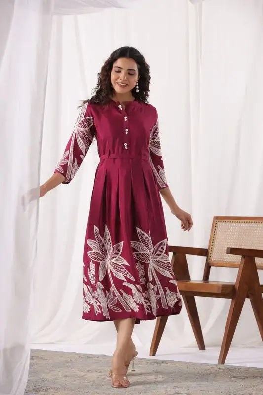 Island Reverie Plum Russain Silk Dress