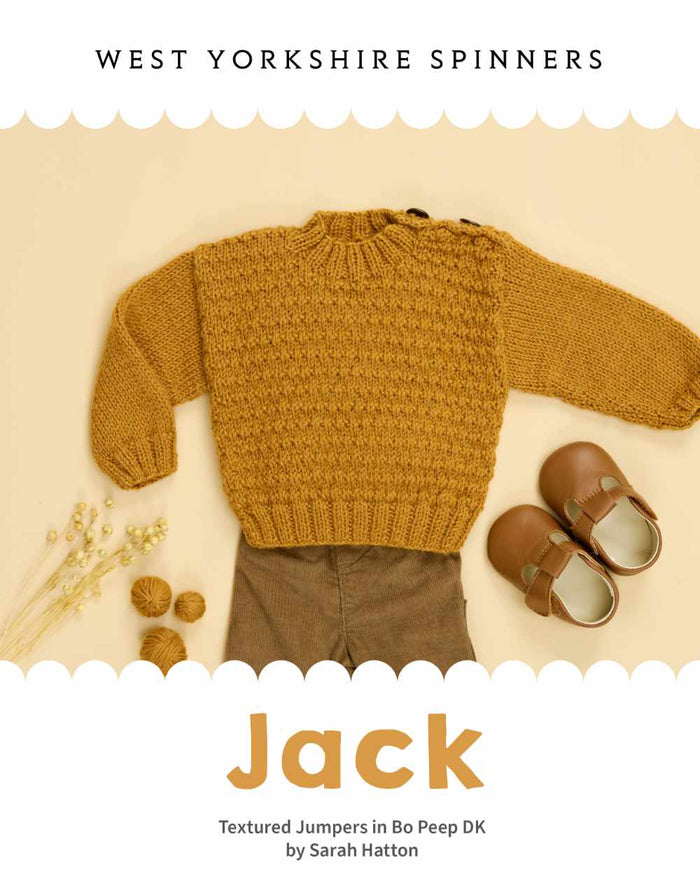 Jack Textured Jumper Knitting Pattern, Bo Peep DK Yarn