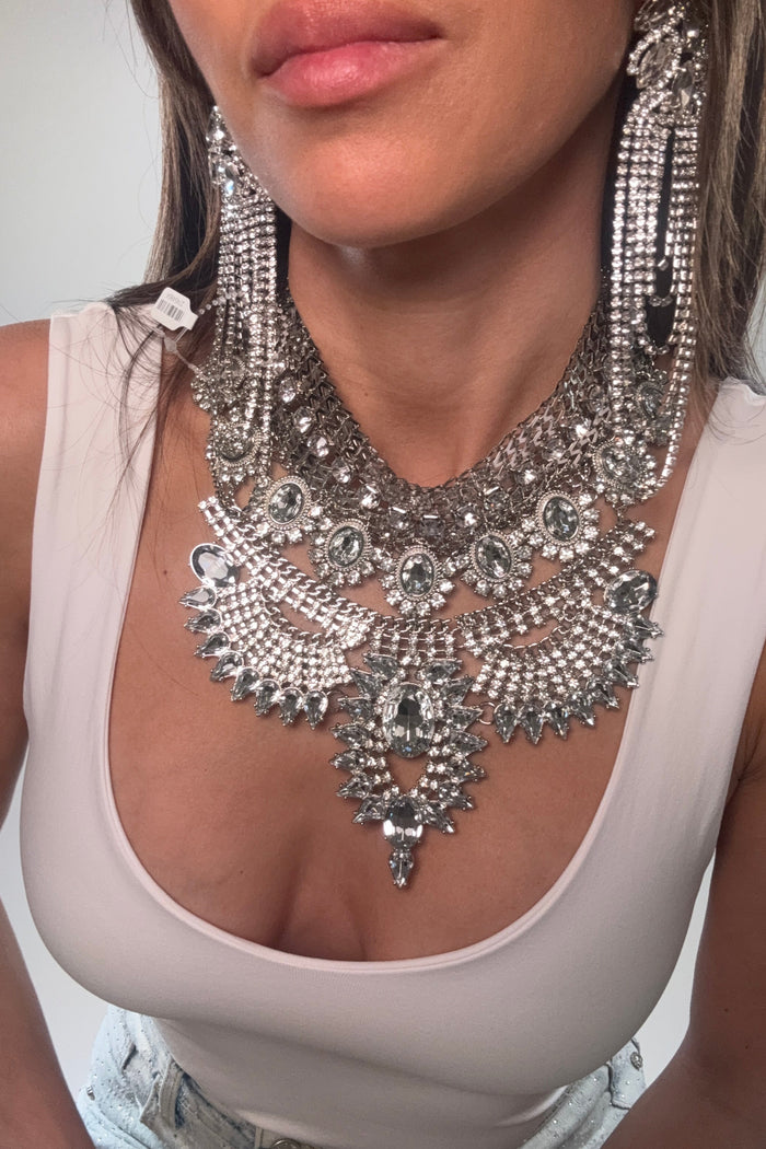 Style the Jania Silver Necklace exclusively at Born To Glam