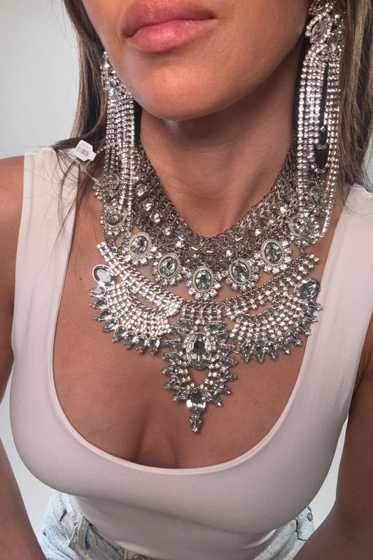 Style the Jania Silver Necklace exclusively at Born To Glam