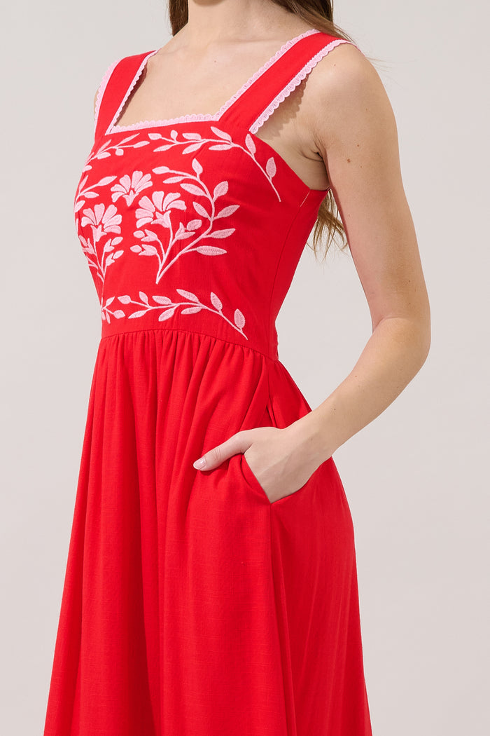 Jaylan Embroidered Sleeveless Maxi Dress