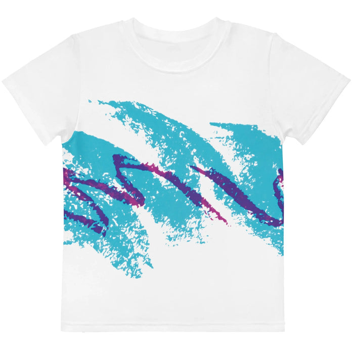 Jazzy 90s Kid's Tee in Retro Arcade Turquoise. CPSIA Compliant, OEKO-TEX® 100, REACH Compliant.