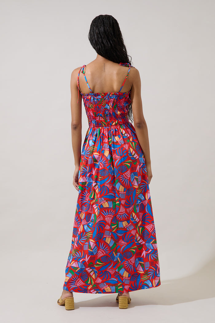 Juciel Smocked Maxi Dress Tropical