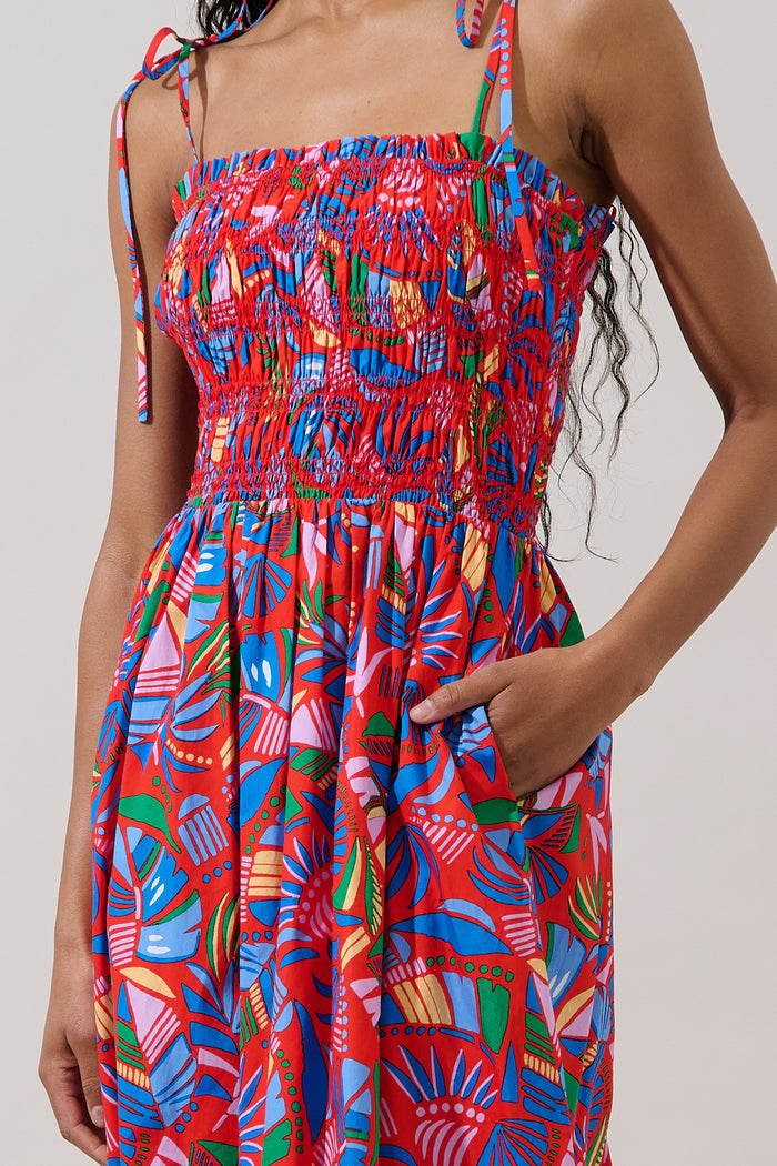 Juciel Smocked Maxi Dress Tropical