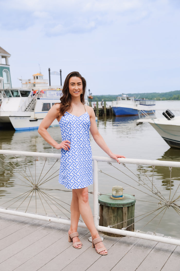 Jude Connally Bailey Dress - Grand JC Key Cornflower