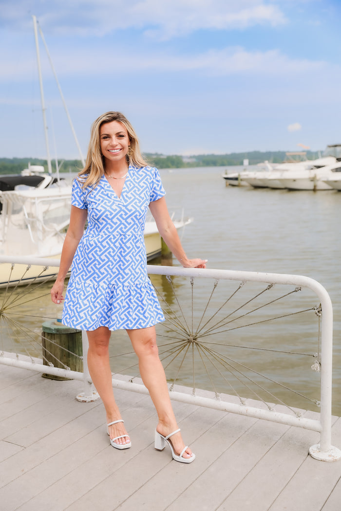 Jude Connally Ginger Dress - Grand JC Key Cornflower