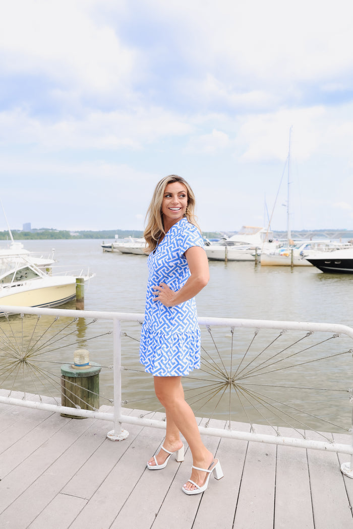 Jude Connally Ginger Dress - Grand JC Key Cornflower