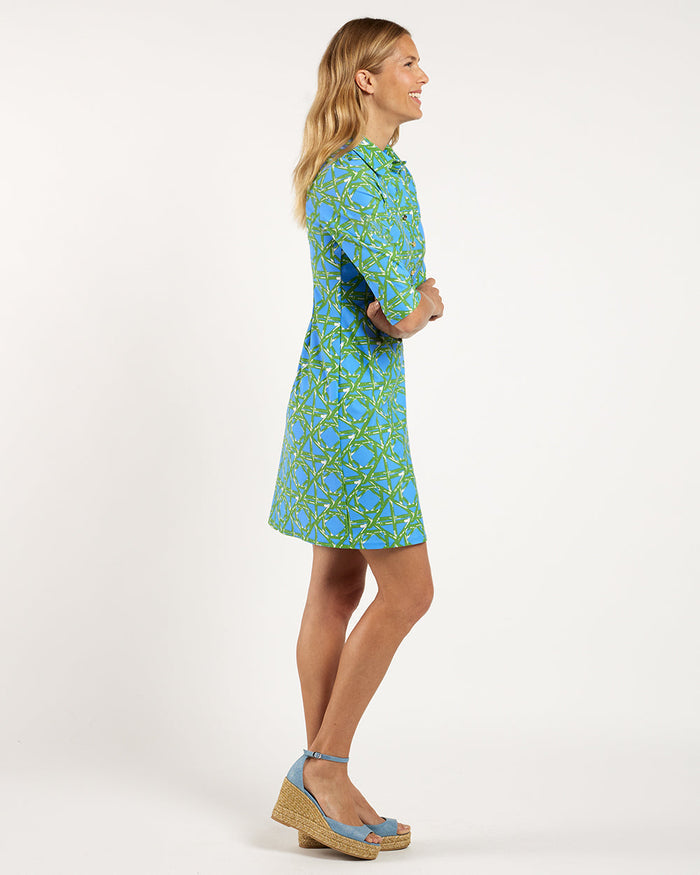 Jude Connally Susanna Dress - Bamboo Rattan Cornflower