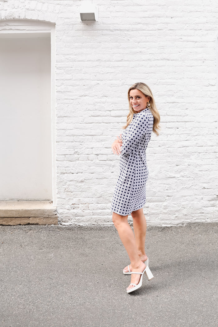 Jude Connally Susanna Dress - Petite Rattan Navy