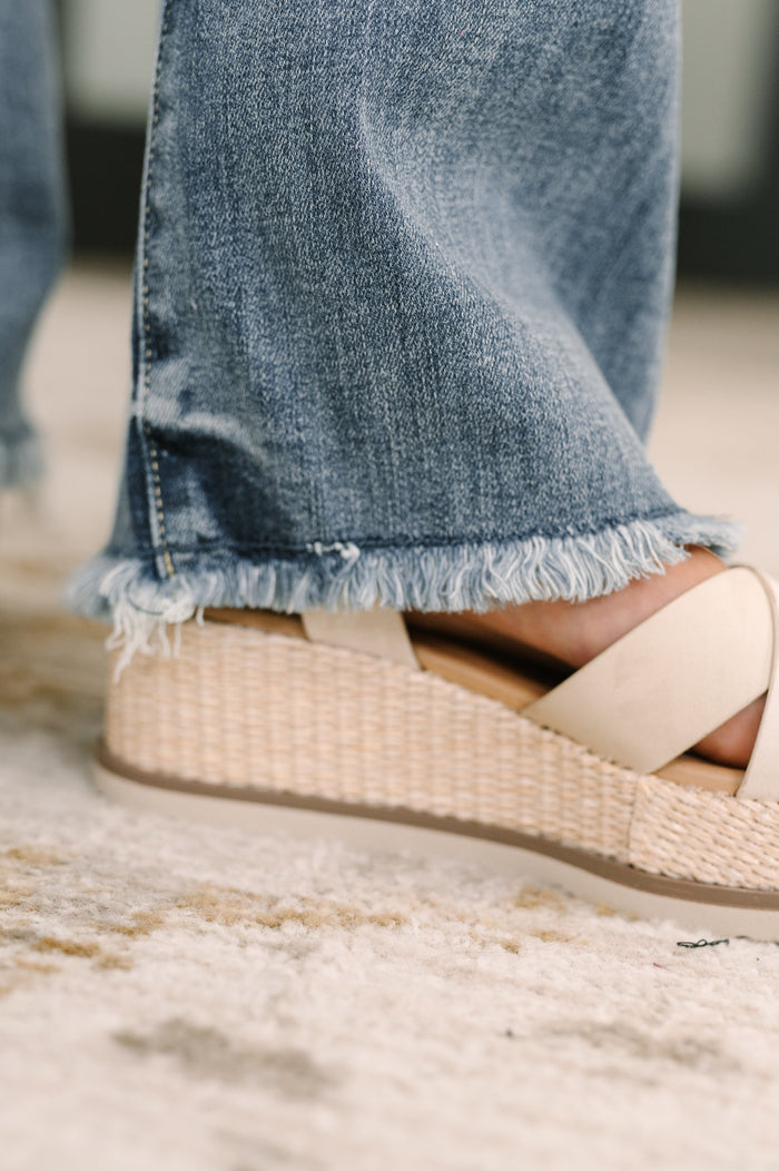 Judy Blue High Waist Bootcut with Fray Hem Jeans