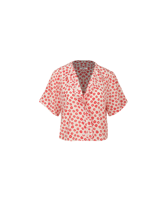 KAARINA SILK SHIRT RED DAISY