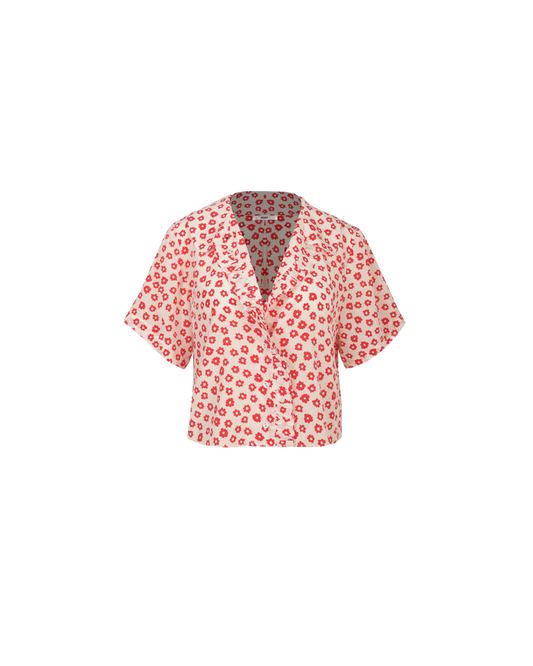 KAARINA SILK SHIRT RED DAISY