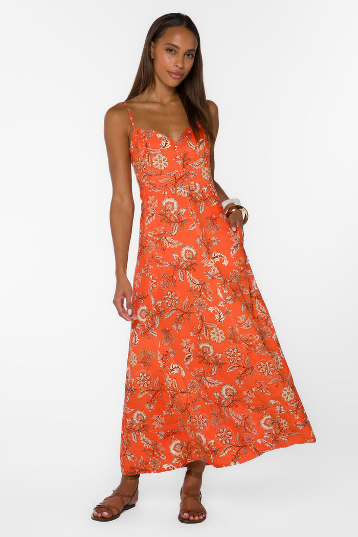 Kallie Orange Blossom Dress - Dresses - Velvet Heart Clothing