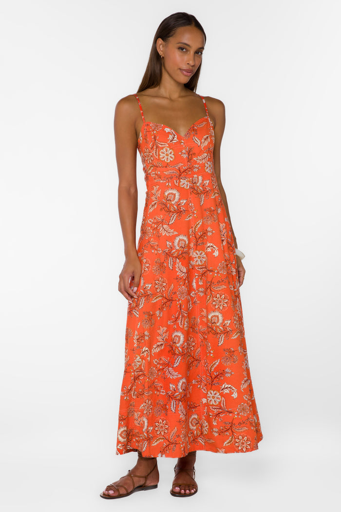 Kallie Orange Blossom Dress - Dresses - Velvet Heart Clothing
