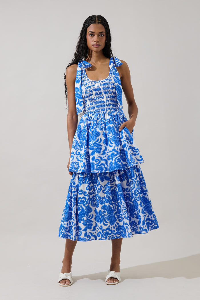Kasia Smocked Midi Dress Magee Floral