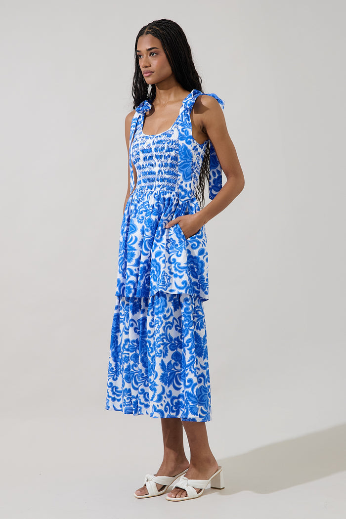 Kasia Smocked Midi Dress Magee Floral