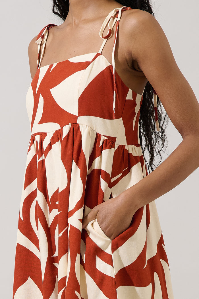 Keily Babydoll Mini Dress Abstract
