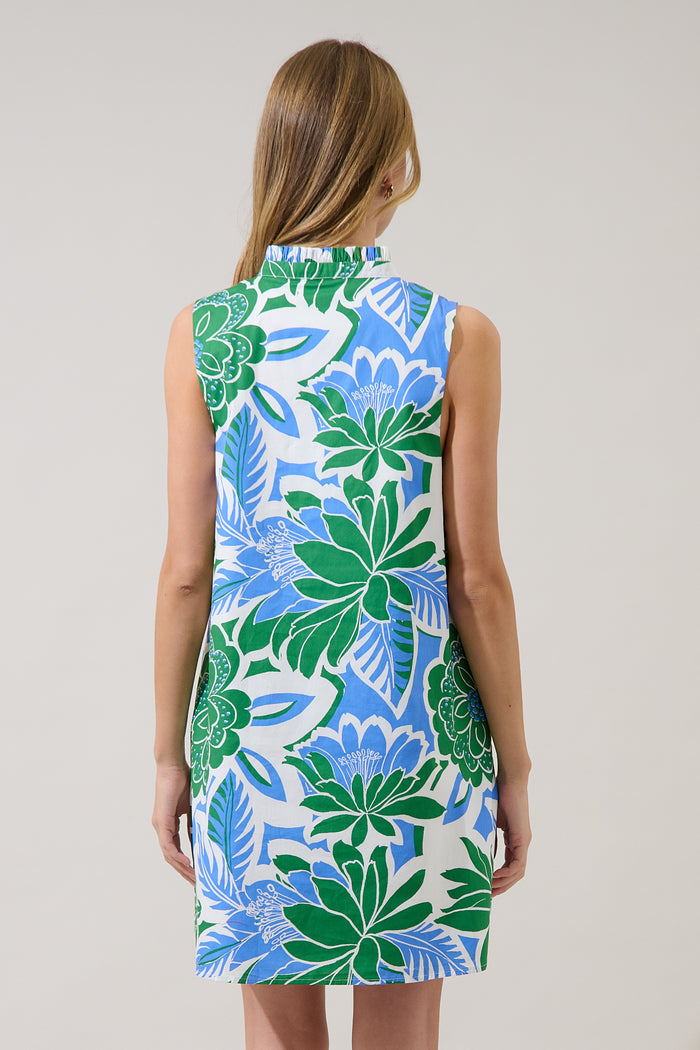 Kelsia Sleeveless Shift Mini Dress Diviny Tropical